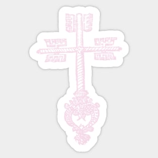 medieval key pink Sticker